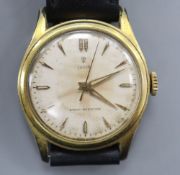A gentleman's gold plated Tudor Shock Resisting wristwatch