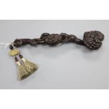A Chinese wood ruyi sceptre, length 26cm
