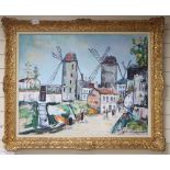 After Maurice Utrillo, oil on canvas, Moulin de la Gazette, inscribed, 70 x 90cm