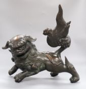 A large Chinese bronze shi-shi, height 47cm