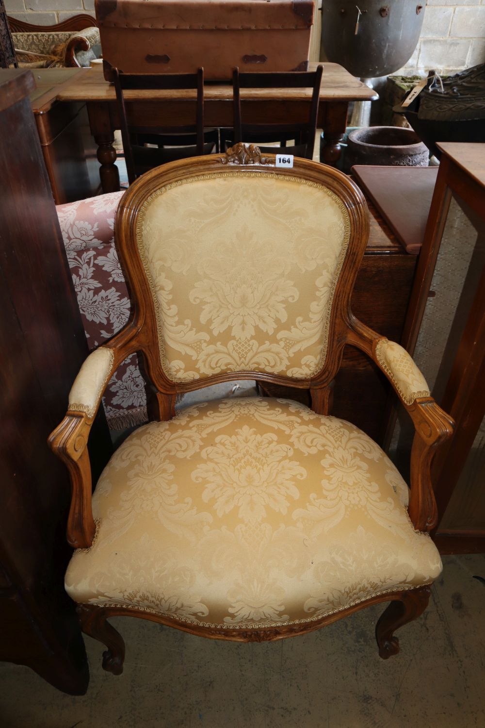 A French fauteuil chair and one other chair - Image 2 of 2