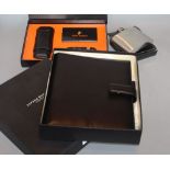 A Dunhill filofax, a Remy Martin cigar set and hip flask