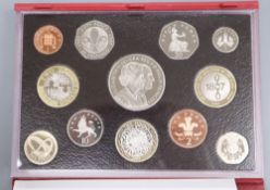Fourteen Royal Mint UK cased proof coin year sets, 1985-1992, 1995, 2002-2005 and 2007