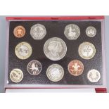 Fourteen Royal Mint UK cased proof coin year sets, 1985-1992, 1995, 2002-2005 and 2007