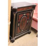 A Victorian ebonised boulle and ormolu mounted pier cabinet, W.96cm, D.49cm H.115cm,