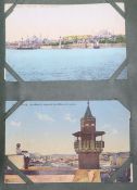 An early 20th century postcard album