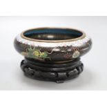 A Chinese cloisonne 'dragon' bowl on stand