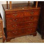 A George III oak chest with brushing slide, W.89cm