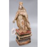 A pottery model of a saint, height 30cm