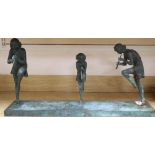 A Sussé bronze of The Three Graces, signed Matto, length 77.5cm