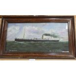 English School, oil on board, T.S.S. Turakina, New Zealand Shipping Co, 24 x 30cm