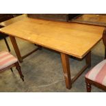 A modern cherry wood refectory table, W.182cm, D.74cm, H.72cm