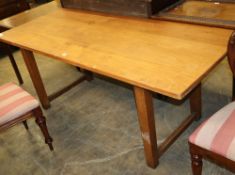 A modern cherry wood refectory table, W.182cm, D.74cm, H.72cm