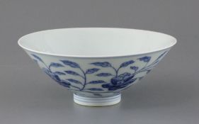 A Chinese blue and white bowl , Kangxi mark but later, diameter 20cm