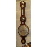 An early 19th century mahogany wheel barometer / thermometer, J. Spetzim, Brooks, H.110cm