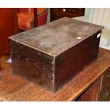 An oak bible box, W.60cm