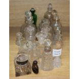 A collection of glass scent bottles