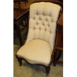 A Victorian mahogany framed button back nursing chair