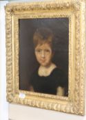 Follower of Constable, oil on board, Head and shoulder portrait of a young girl, 40 x 31cm