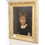 Follower of Constable, oil on board, Head and shoulder portrait of a young girl, 40 x 31cm
