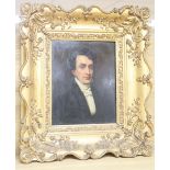 Early 19th century English School, oil on board, Portrait of a gentleman, 24 x 19cm