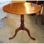 A George III mahogany tilt top tripod table, diameter 81cm