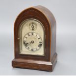 An Edwardian mahogany mantel clock, height 25cm