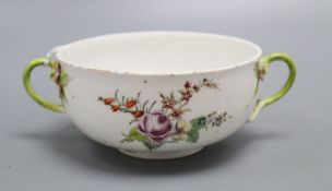 A Chelsea red anchor period bowl. c1756, 6.75cm (a.f.)