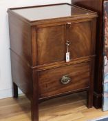 A George III mahogany commode, W.54cm