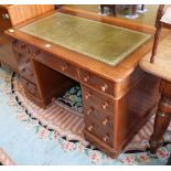 A Victorian mahogany pedestal desk