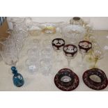 A collection of cut glass and dinner wares