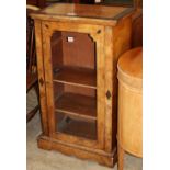 A late Victorian inlaid walnut music cabinet, W.56cm