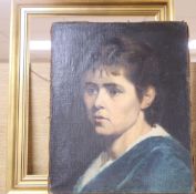 Johanne Krebs, oil on canvas, Portrait of a lady, 43 x 35cm