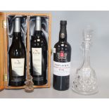 Gallo Family Coastal Vineyards two bottle wooden presentation box (2003 Cabernet Sauvignon and