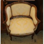 A French fauteuil chair and one other chair