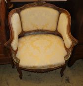 A French fauteuil chair and one other chair