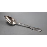 A 19th century Continental white metal fiddle pattern basting spoon