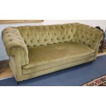 A Chesterfield settee, W.210cm