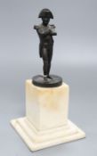 A bronze of Napoleon on marble base, height 23cm