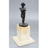 A bronze of Napoleon on marble base, height 23cm