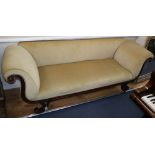 A Regency mahogany settee, W.215cm