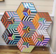Lesley King, gouache 'hexagonal design' 112 x 108cm