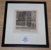 Walter Richard Sickert, RA, RBA, NEAS, (1860-1942) framed etching, The Lion of Saint Mark, Venice.