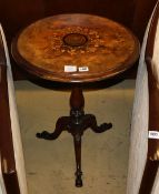 A Victorian walnut occasional table, W.50cm