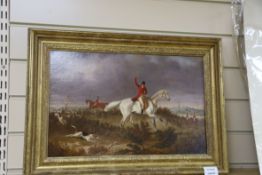 English School, late 19th century, pair of oils on canvas, Fox hunting scenes