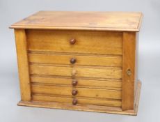 A mahogany six drawer specimen cabinet, height 23cm