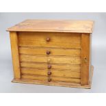 A mahogany six drawer specimen cabinet, height 23cm