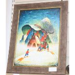 Russian School, oil on canvas, Nursery tale scene with children sledging, signed and dated 2010,