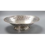 A George III Old Sheffield plate oval basket with pierced decoration, 33cm