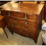 A Regency mahogany straight front chest of two short and three long drawers, W.94cm
